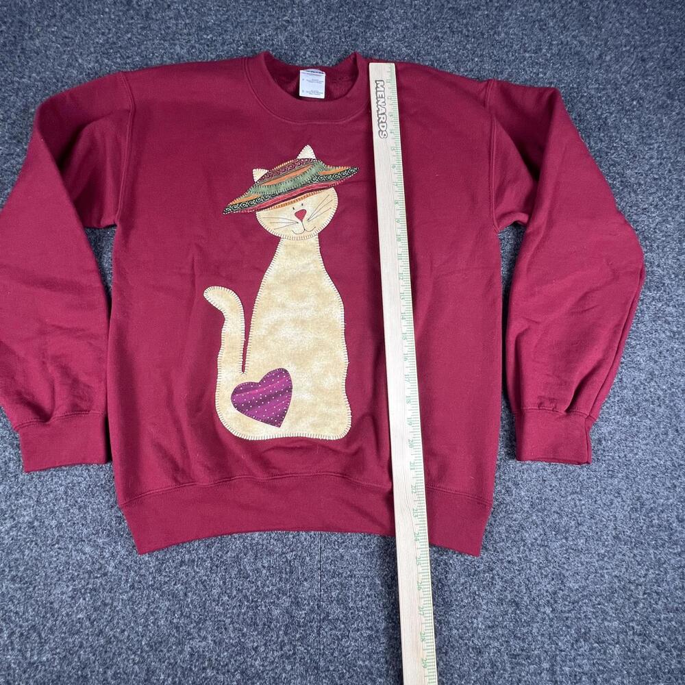 Red Cat Applique Sweatshirt Size S - Picture 4 of 5